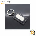 Forme personnalisée rectangulaire Logo Metal &amp; Leather Key Chain